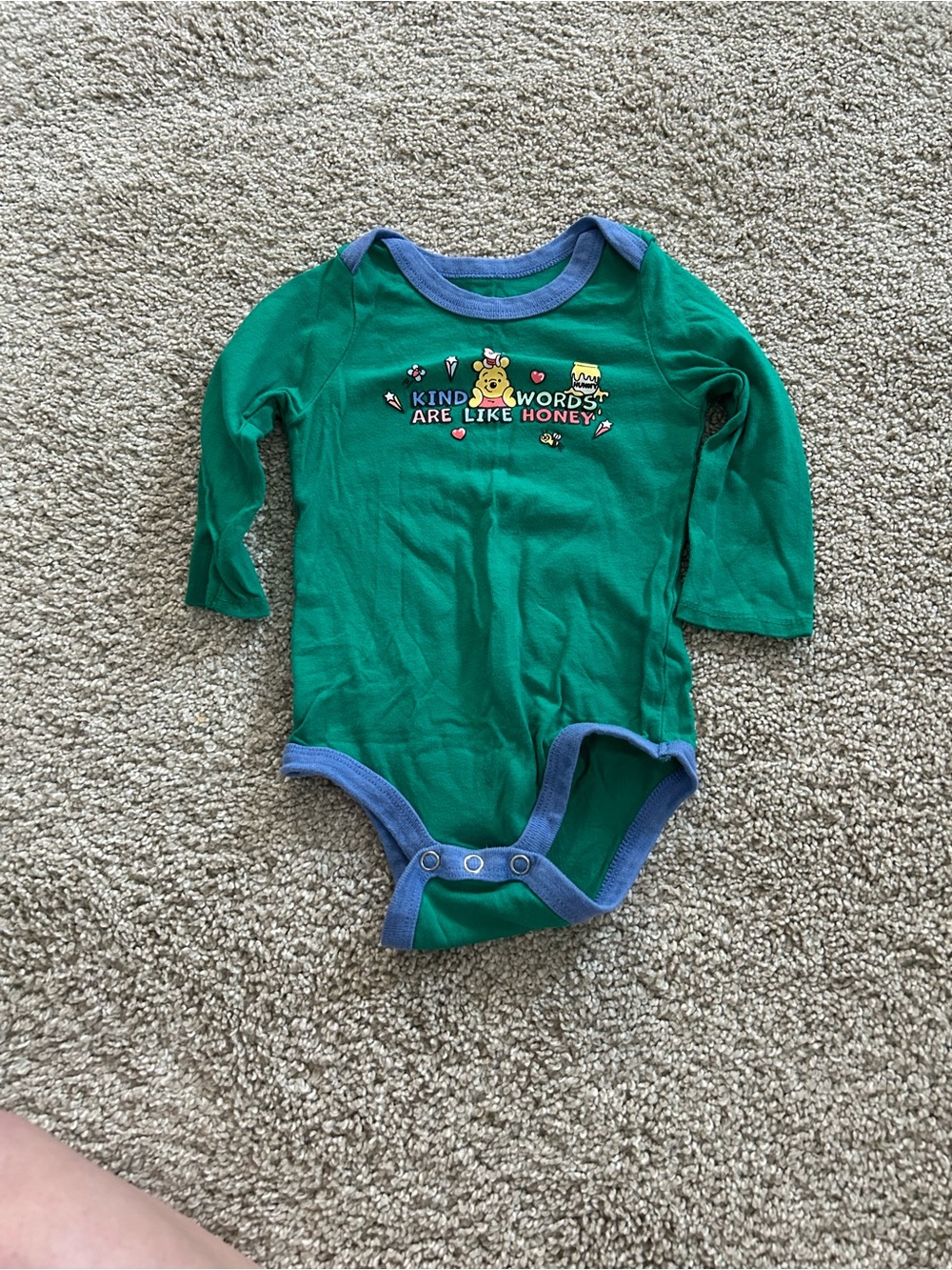 Disney 12 Month Green Winnie the Pooh Onesie